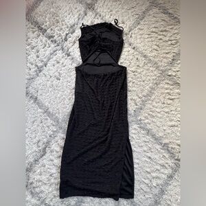 Split Hem Tie Backless Midi Dress